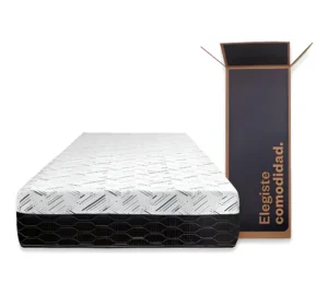 Colchón En Caja Sueño Dorado Box Plus 1 1/2 Plazas 190x100cm Color Negro/Blanco