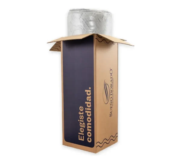 Colchón En Caja Sueño Dorado Box Plus 1 1/2 Plazas 190x100cm Color Negro/Blanco