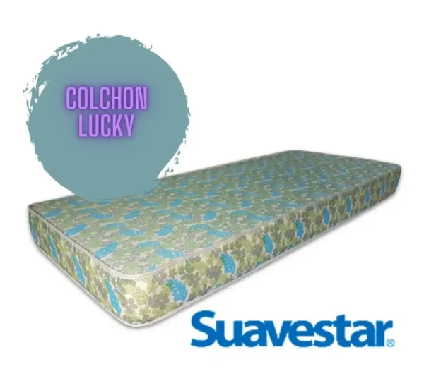 Colchon Lucky Suavestar Espuma 80x190 Goma Espuma Carro Cama Gris Verde